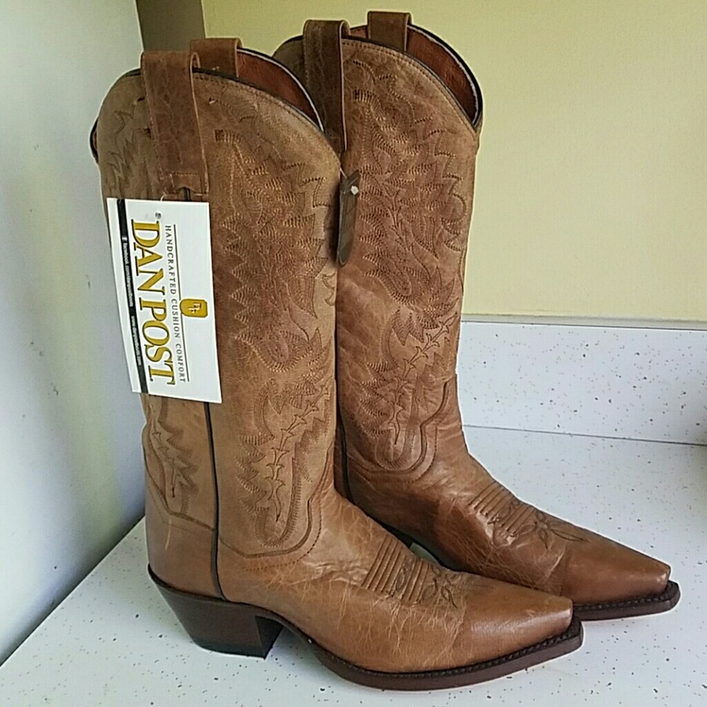 DAN POST Brown Leather Cowboy Boots 6 NWT